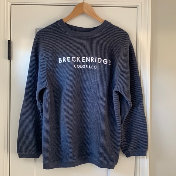 Sweaters - Heather Blue Ribbed Colorado Crew Neck Sweatshirt